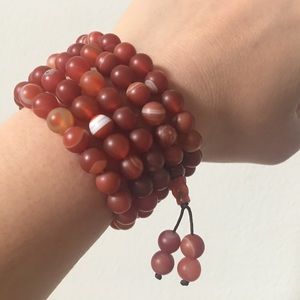 Big Sale Nature  Red Pink Silk Agate Bracelet